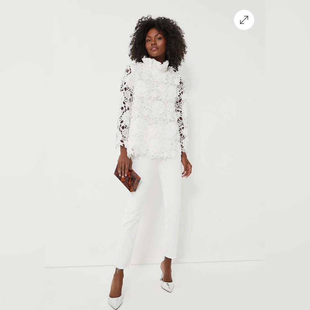 NWT Tuckernuck White Guipure Lace Faye Top